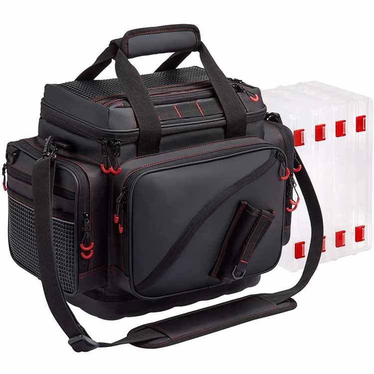Travel Pro Fishing Tackle Bag with 4 Trays Large Water-Resistant