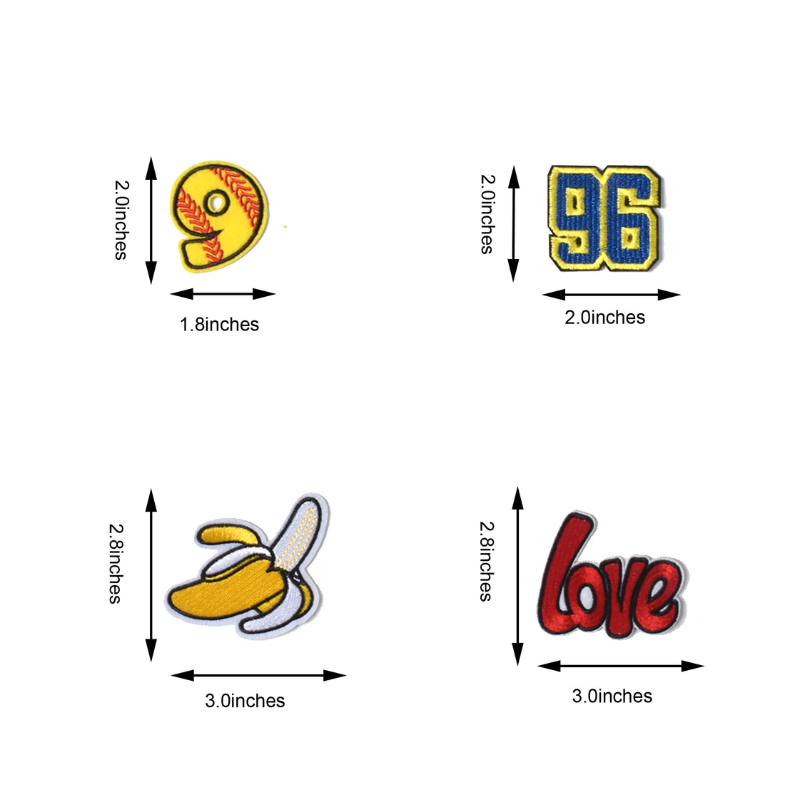 Embroidered Iron on Patches, Cute Sewing Applique for Clothes Dress, 43PCS