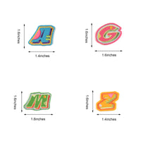 Iron on Sew on Letter Patches for Clothes, 26pcs Alphabet A to Z, Fruit