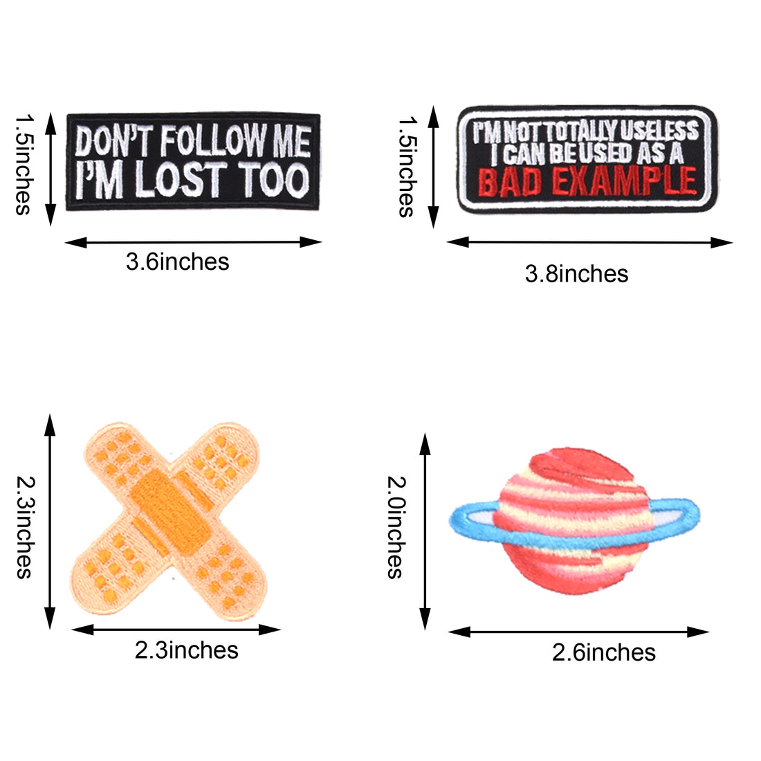 Words Slogan Cool Embroidered Iron on Patches, Cute Sewing Applique for Motorcycle Biker Jackets Jeans Backpacks Caps (22PCS)