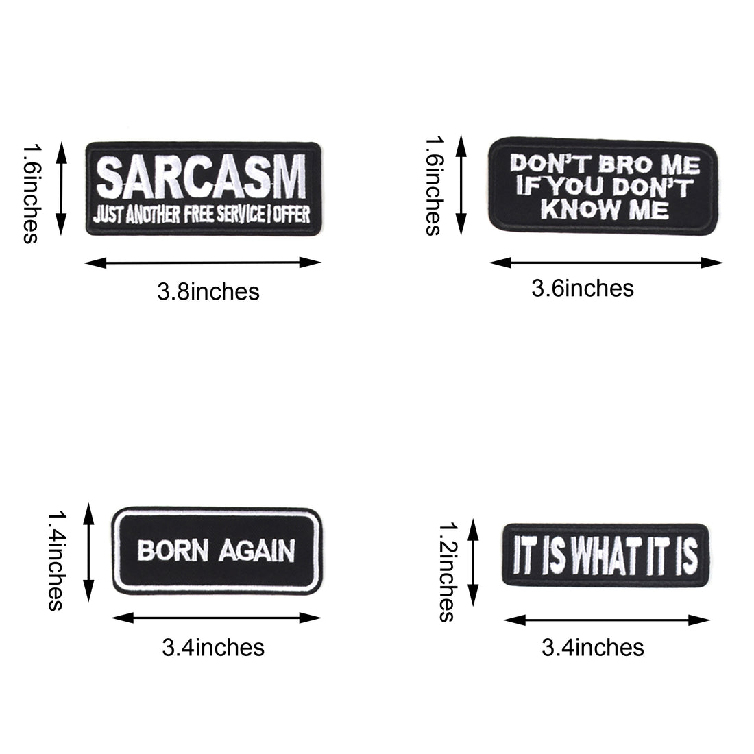 Words Slogan Cool Embroidered Iron on Patches, Cute Sewing Appliques, It Is What It Is Set
