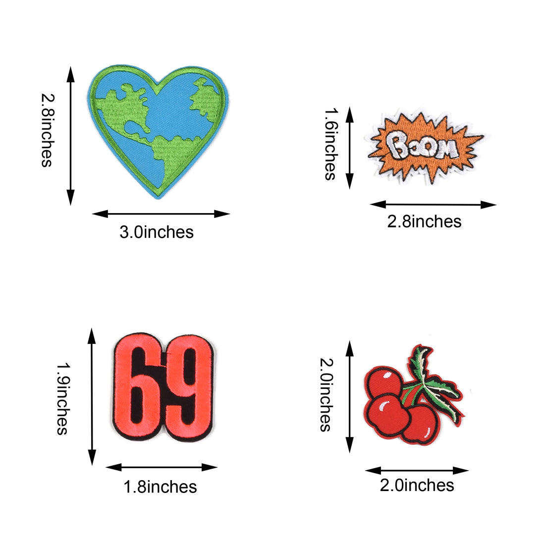 Words Slogan Cool Embroidered Iron on Patches, Cute Sewing Applique for Motorcycle Biker Jackets Jeans Backpacks Caps (22PCS)