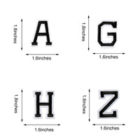 Iron on Sew on Letter Patches for Clothes, 26pcs Alphabet A to Z, Classic Black