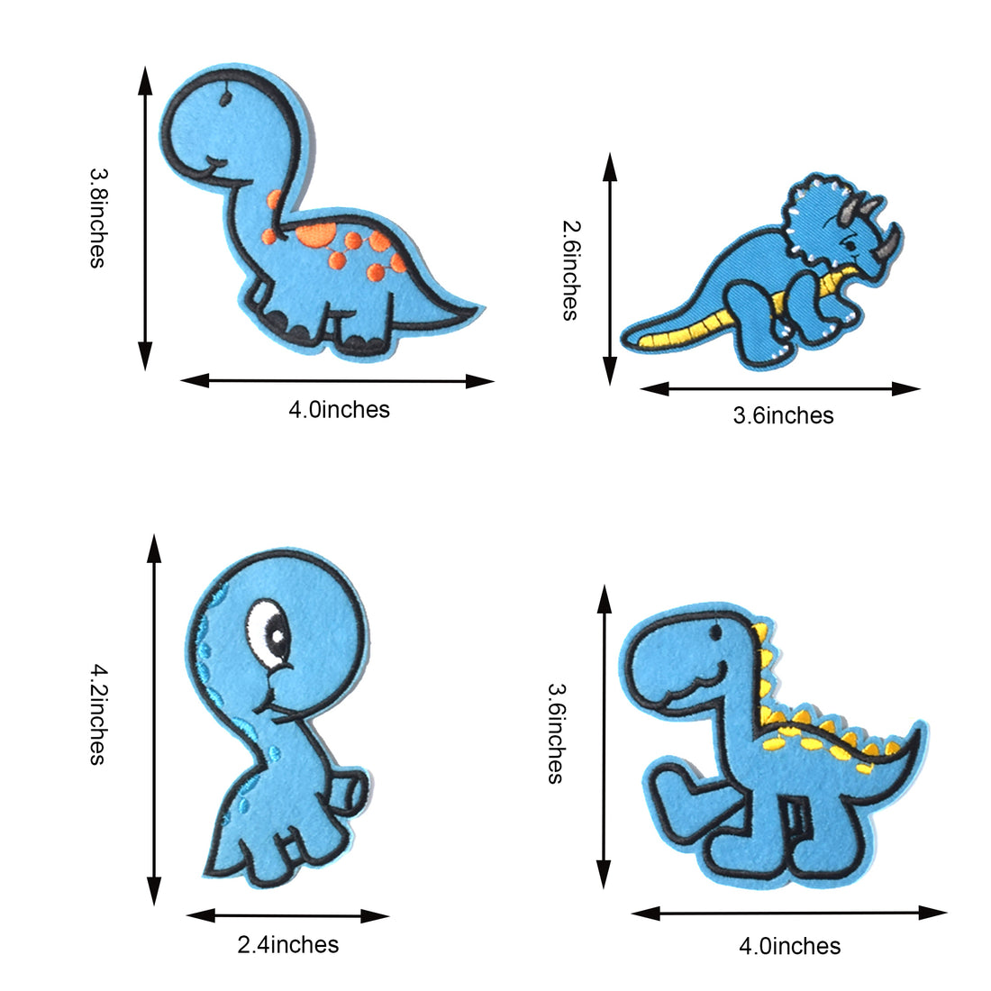 Embroidered Iron on Patches, Cute Sewing Applique for Clothes Dress, 10PCS Dinosaurs