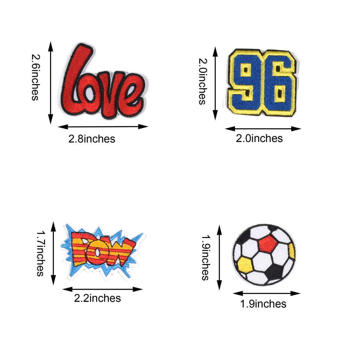 Words Slogan Cool Embroidered Iron on Patches, Cute Sewing Applique for Motorcycle Biker Jackets Jeans Backpacks Caps (22PCS)