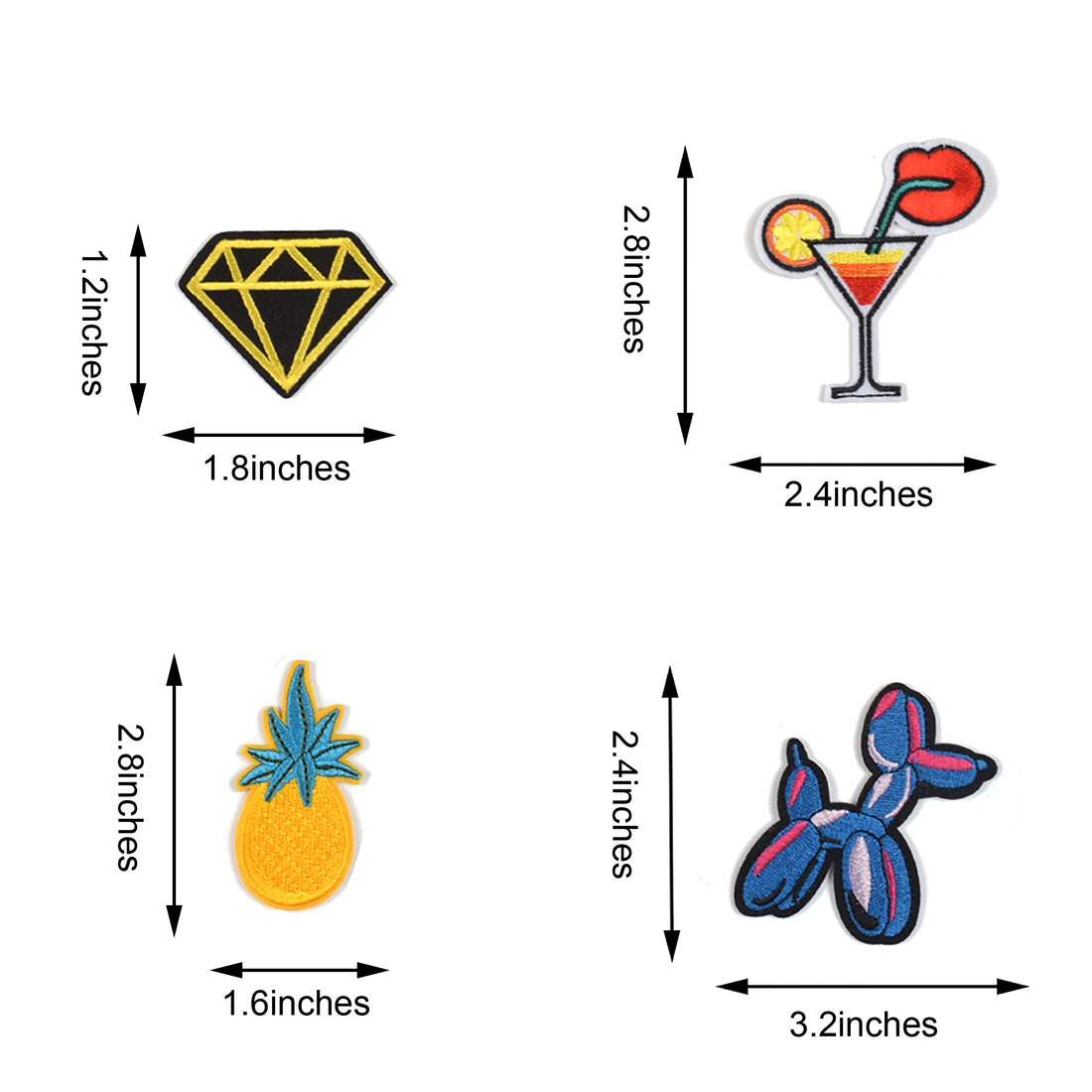 Embroidered Iron on Patches, Cute Sewing Applique for Jackets, Hats, Backpacks, Jeans, DIY Accessories, (22PCS)