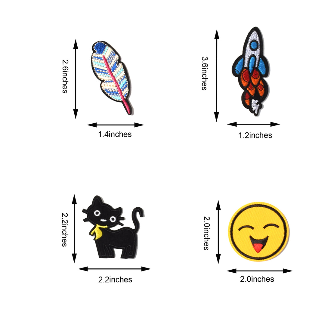 Embroidered Iron on Patches, Cute Sewing Applique for Jackets, Hats, Backpacks, Jeans, DIY Accessories, (22PCS)