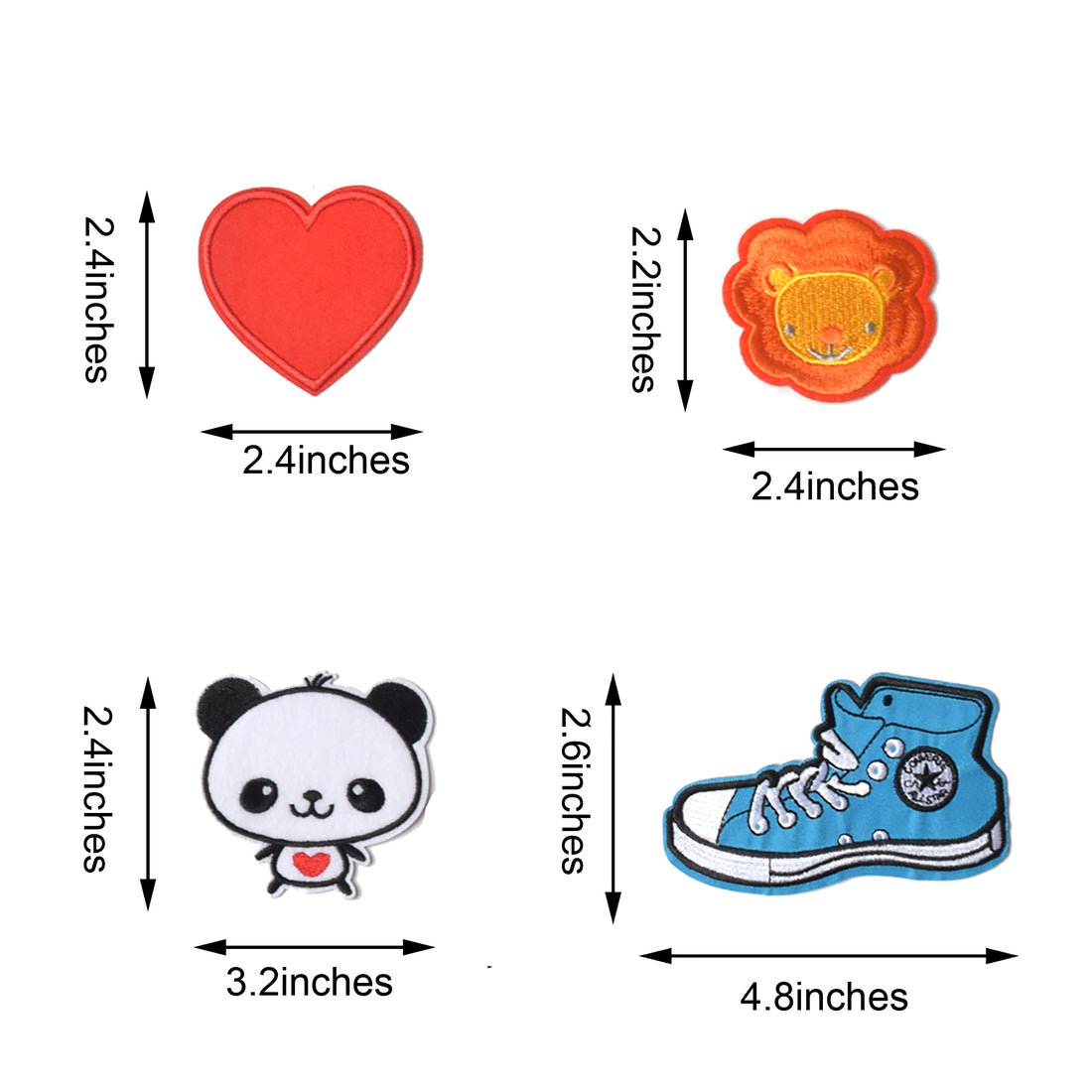 Embroidered Iron on Patches, Cute Sewing Applique for Jackets, Hats, Backpacks, Jeans, DIY Accessories, (24pcs)