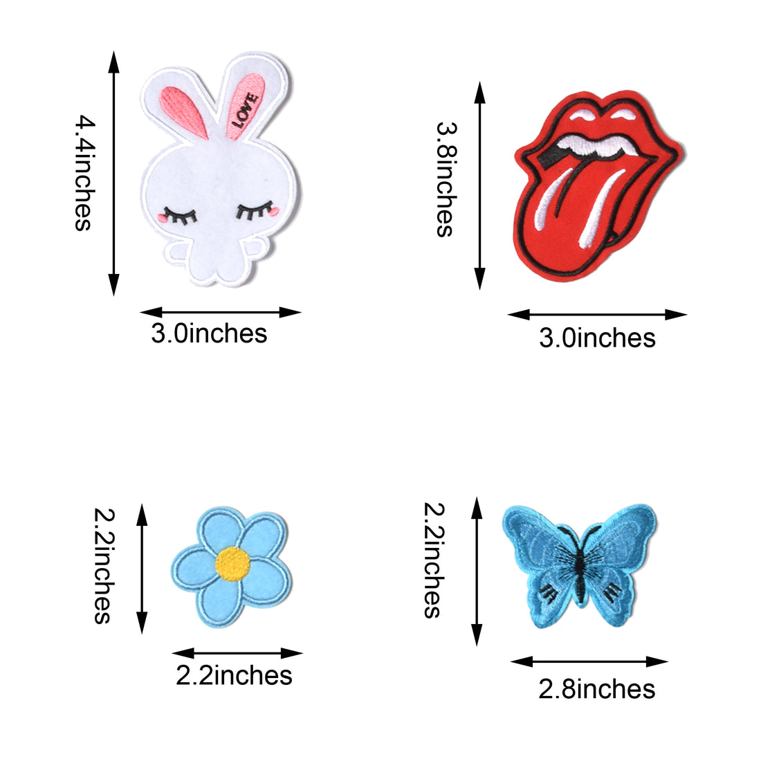 Embroidered Iron on Patches, Cute Sewing Applique for Jackets, Hats, Backpacks, Jeans, DIY Accessories, (24pcs)