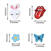 Embroidered Iron on Patches, Cute Sewing Applique for Jackets, Hats, Backpacks, Jeans, DIY Accessories, (24pcs)