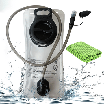 White EVA Water Bladder with Cooling Towel Hydration Backpack 2L Large Capacity Water Bags Reservoir For Running Cycling Hydration Water Storage Bag