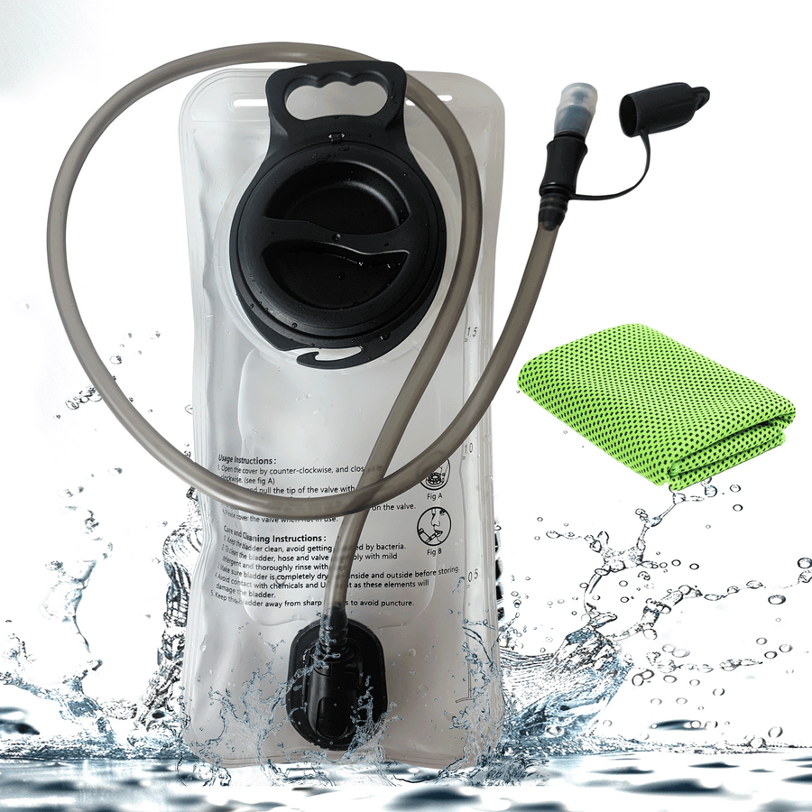 White EVA Water Bladder with Cooling Towel Hydration Backpack 2L Large Capacity Water Bags Reservoir For Running Cycling Hydration Water Storage Bag