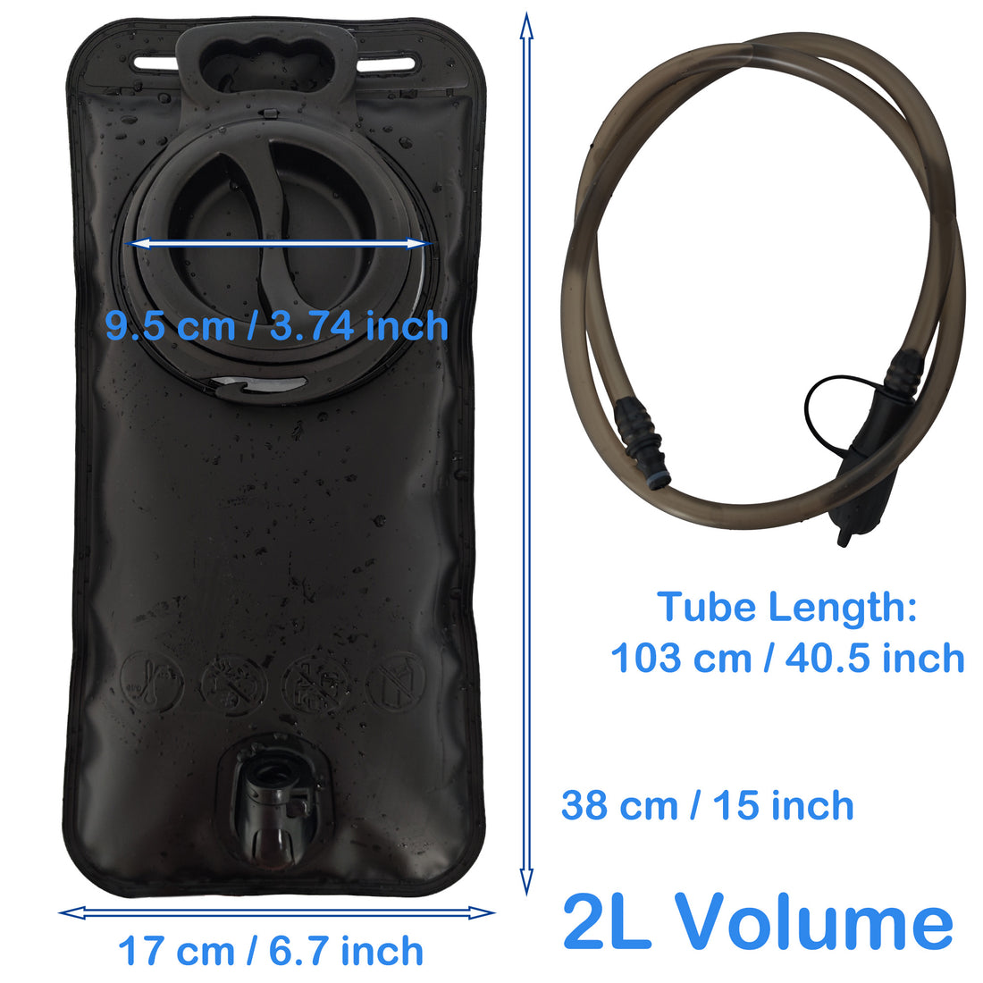 Water Bladder Hydration Backpack 2L Large Capacity EVA Water Bags Reservoir For Running Cycling Hydration Water Storage Bag