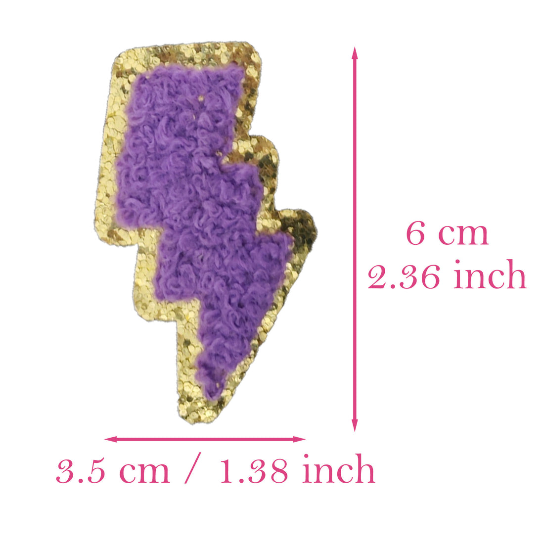 12PCS Different Lightning Chenille Patches, Colorful Chenille Patches, Bright Vivid Colors, Sew on/Iron on Glitter Patch Applique for Clothes, Dress, Hat, Jeans, DIY Accessories
