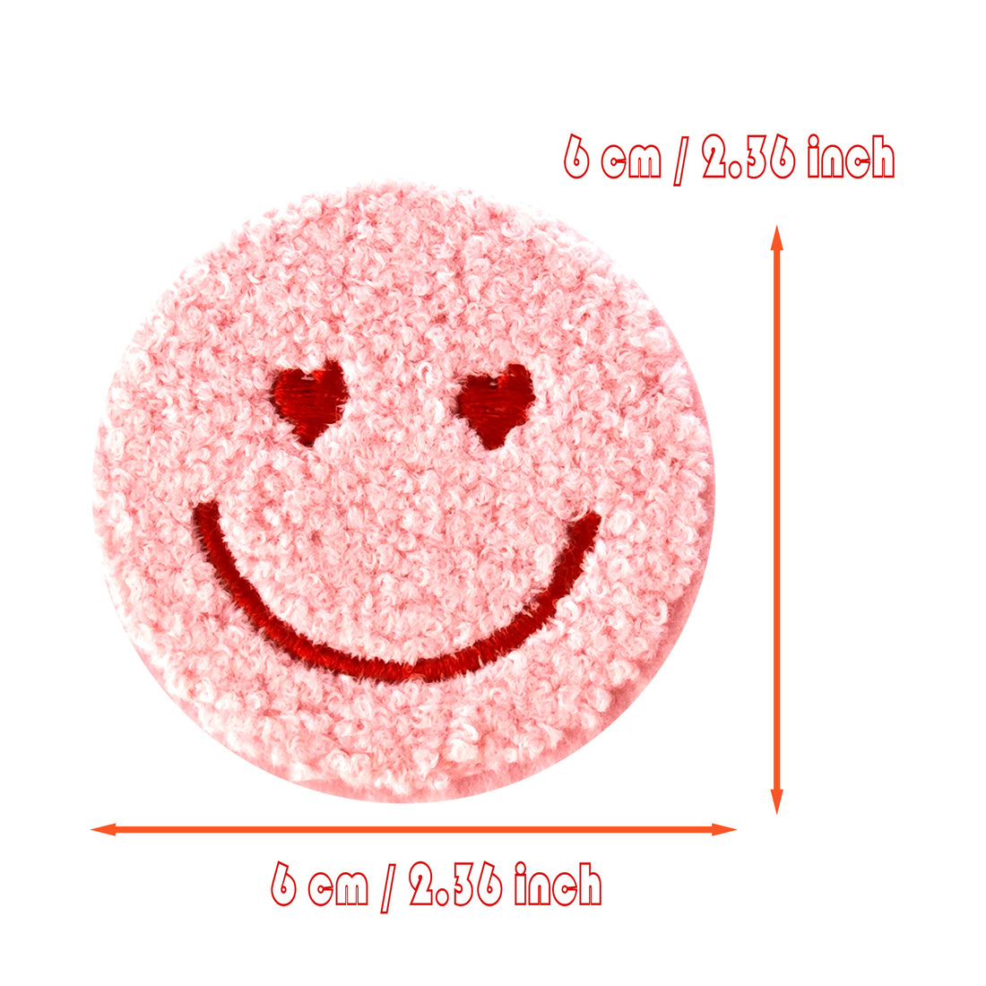 12PCS Pink Smiling Chenille Patches, Flower Chenille Patches, Bright Vivid Colors, Sew on/Iron on Glitter Patch Applique for Clothes, Dress, Hat, Jeans, DIY Accessories