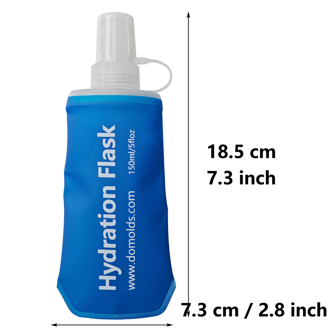 150ml 250ml 500ml Ocean Blue Recycable, food-graded, safety collapsible soft flask hydration bottle FDA approved leakproof flask for camping, running, hiking etc