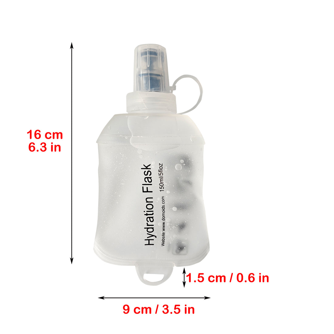 500ml 250ml 150ml See Through White Recycable, food-graded, safety collapsible soft flask hydration bottle FDA approved leakproof flask for camping, running, hiking etc