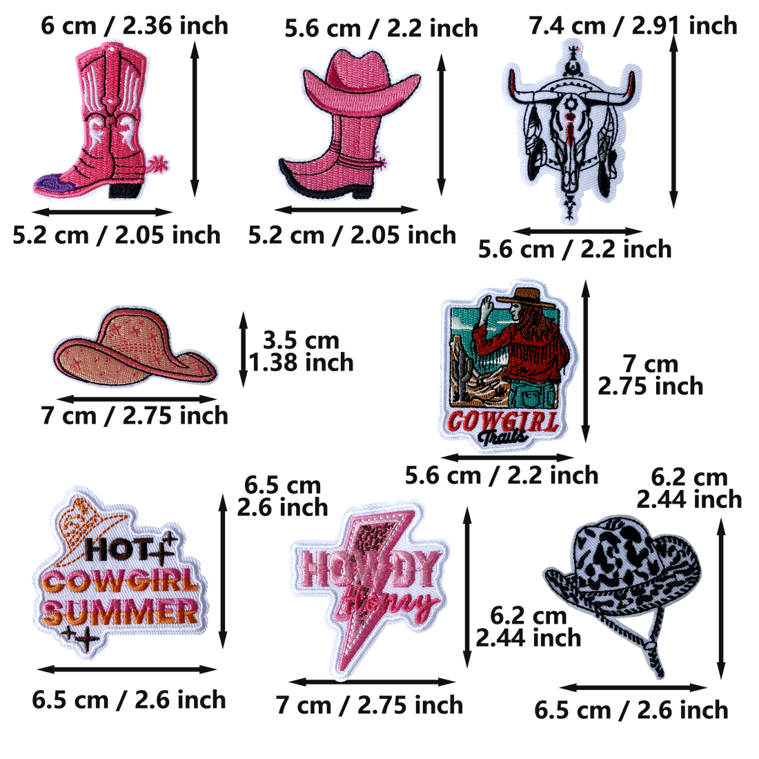 16Pcs Cowgirl Iron on Embroidered Patches Howdy Wild West Embroidered Iron on Patch Sew on Applique for Clothes, Iron-on Patches / Sew-on Appliques Patches for Clothing, Jackets, Backpacks, Caps, Jeans