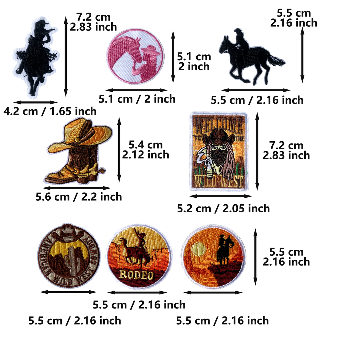 16Pcs Cowgirl Iron on Embroidered Patches Howdy Wild West Embroidered Iron on Patch Sew on Applique for Clothes, Iron-on Patches / Sew-on Appliques Patches for Clothing, Jackets, Backpacks, Caps, Jeans