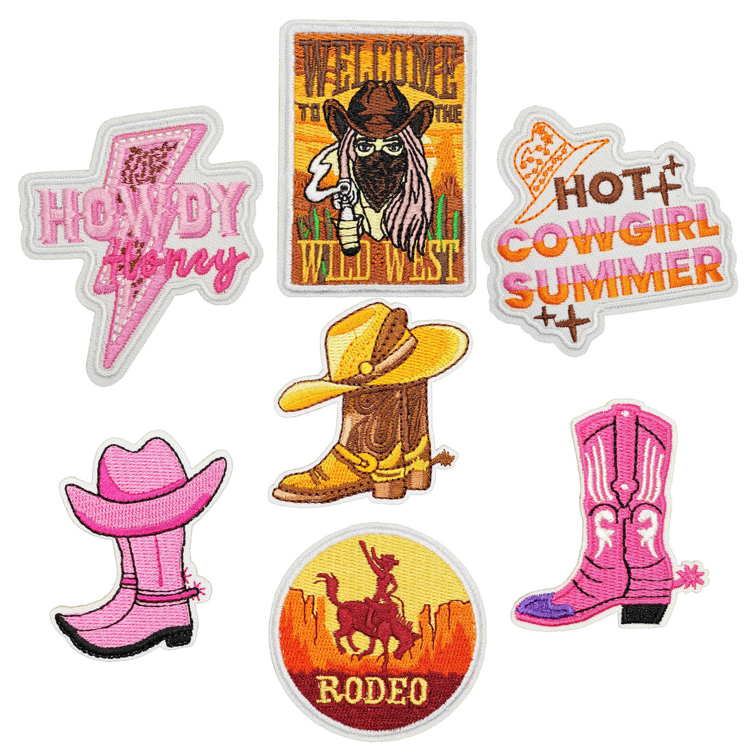 16Pcs Cowgirl Iron on Embroidered Patches Howdy Wild West Embroidered Iron on Patch Sew on Applique for Clothes, Iron-on Patches / Sew-on Appliques Patches for Clothing, Jackets, Backpacks, Caps, Jeans