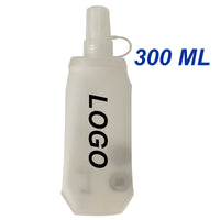 White Soft Water Flask 300 ML BPA Free Food Safety Running Water Bottle Collapsible Flask For Racing, Hiking, Camping, Cycling