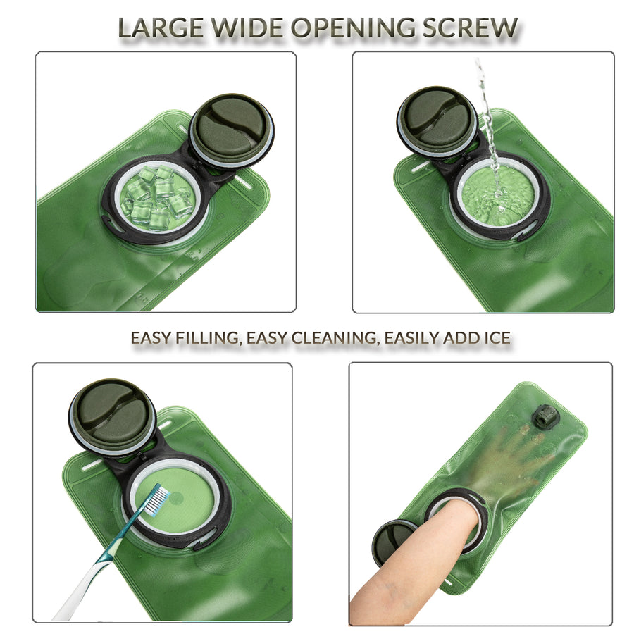 Army Green Water Bladder Hydration Backpack 2L Large Capacity EVA Water Bags Reservoir For Running Cycling Hydration Water Storage Bag