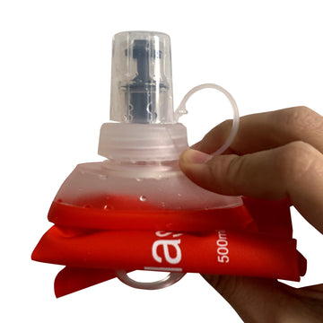 500ML Red Soft TPU Flask Running Water Bottle Water Flask Hydration Flasks for Hiking Camping Running Travelling