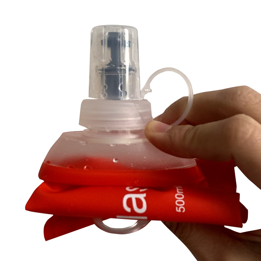 500ML Red Soft TPU Flask Running Water Bottle Water Flask Hydration Flasks for Hiking Camping Running Travelling