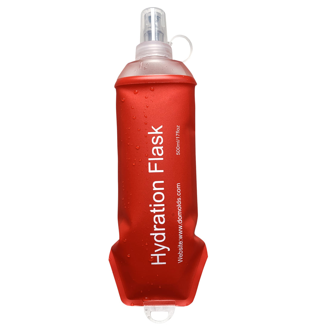 500ML Red Soft TPU Flask Running Water Bottle Water Flask Hydration Flasks for Hiking Camping Running Travelling