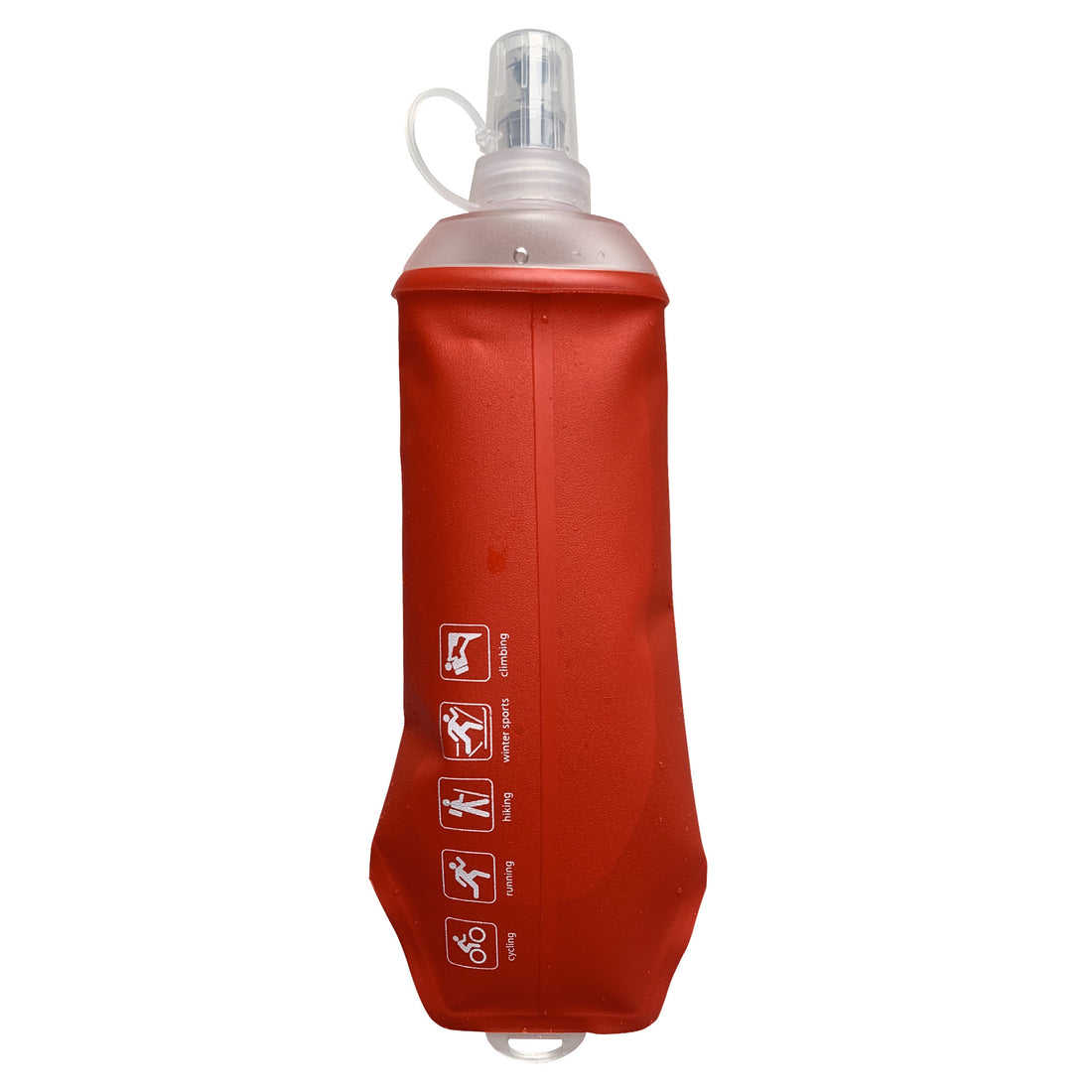 500ML Red Soft TPU Flask Running Water Bottle Water Flask Hydration Flasks for Hiking Camping Running Travelling