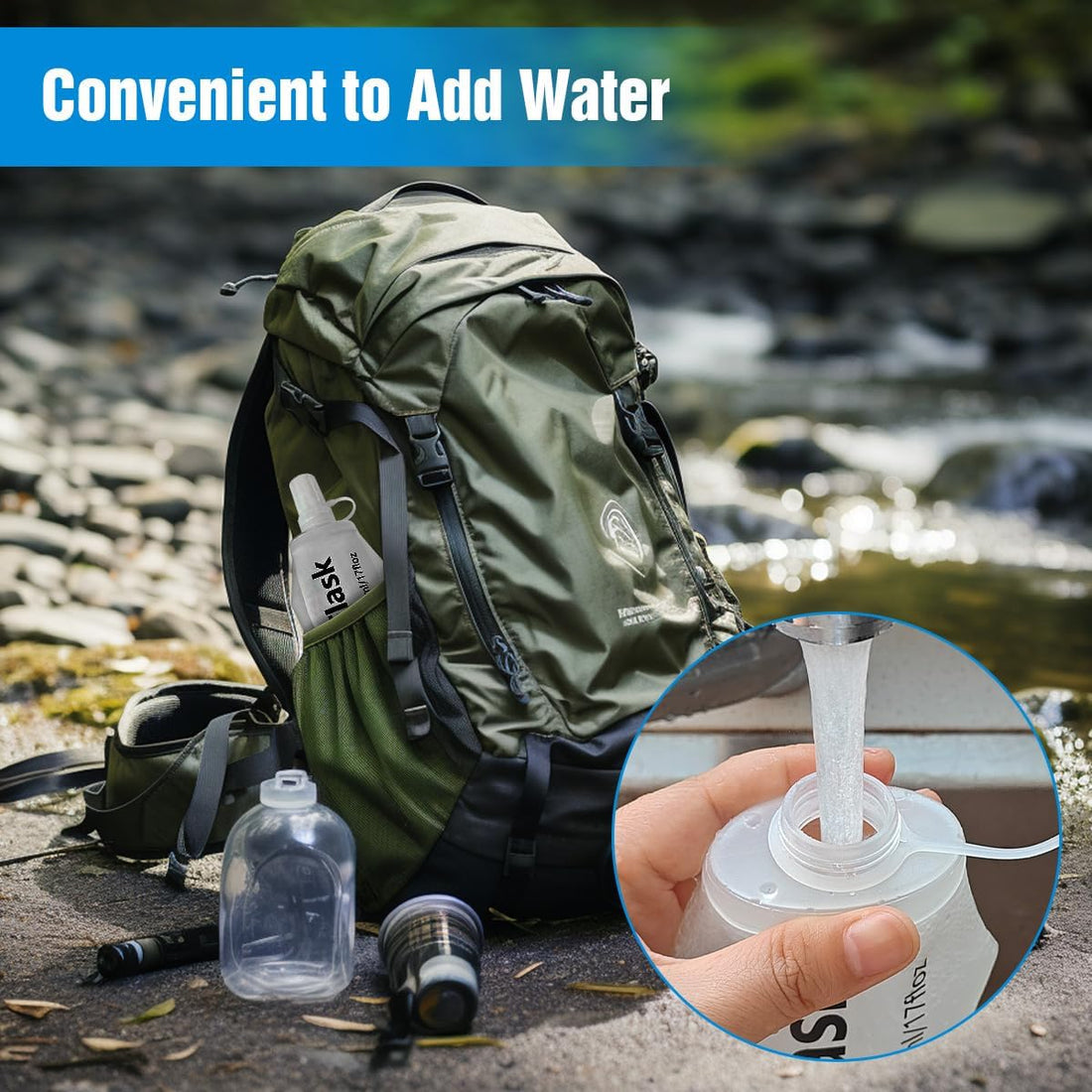 150ml 250ml 500ml White Recycable, food-graded, safety collapsible soft flask hydration bottle FDA approved leakproof flask for camping, running, hiking etc