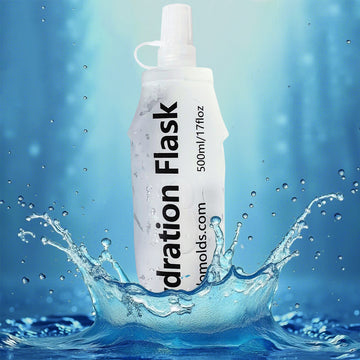 150ml 250ml 500ml White Recycable, food-graded, safety collapsible soft flask hydration bottle FDA approved leakproof flask for camping, running, hiking etc