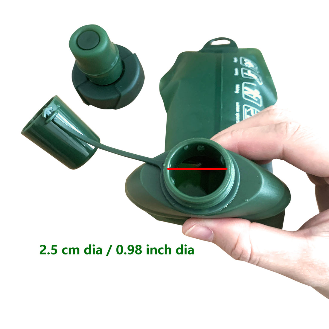 500ml Army Green Recycable, food-graded, safety collapsible soft flask hydration bottle FDA approved leakproof flask for camping, running, hiking etc