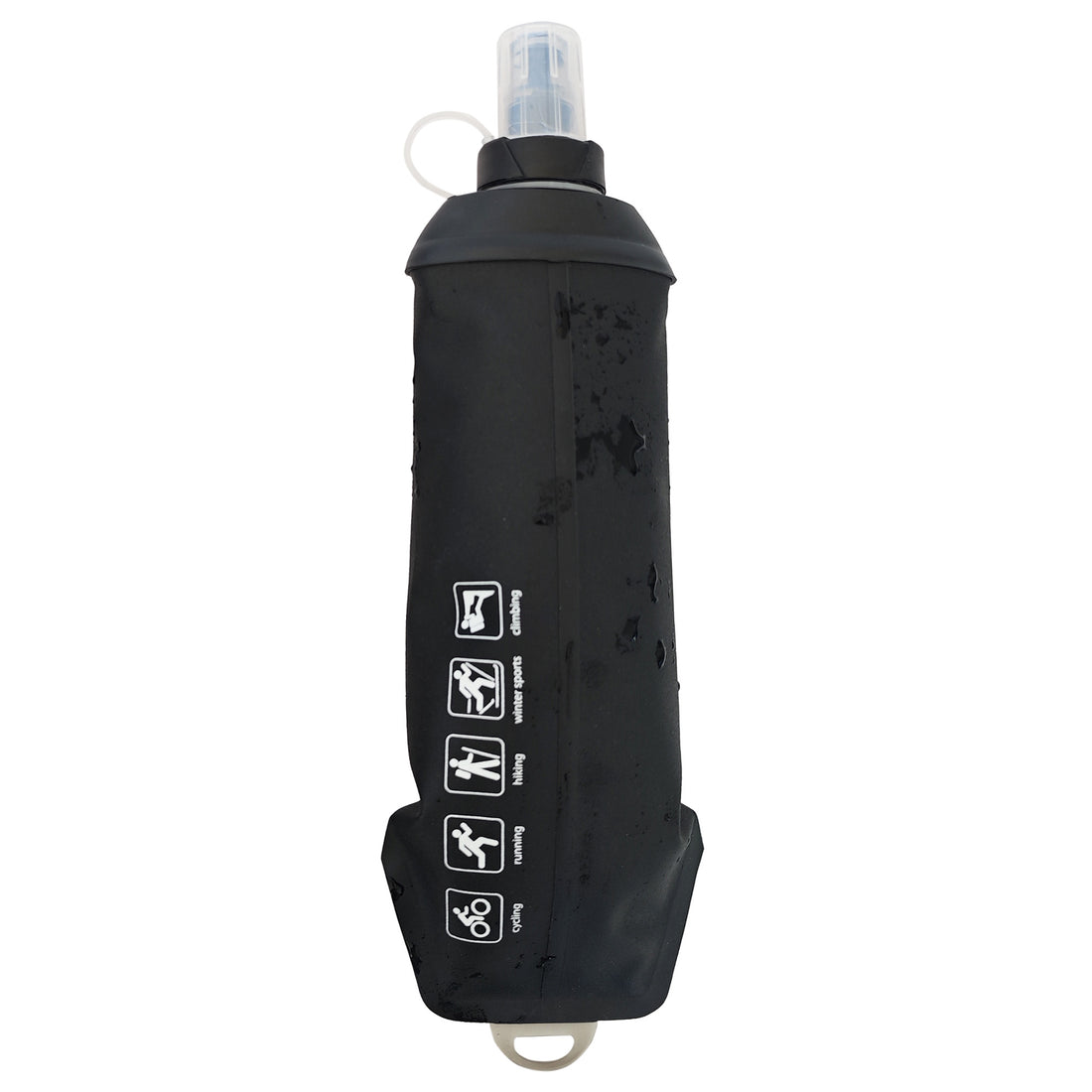 150ml 250ml 500ml Black Recycable, food-graded, safety collapsible soft flask Collapsible Water Bottle Foldable Water Bottle Soft Flask 500ml for Running, Cycling, Camping, Hiking