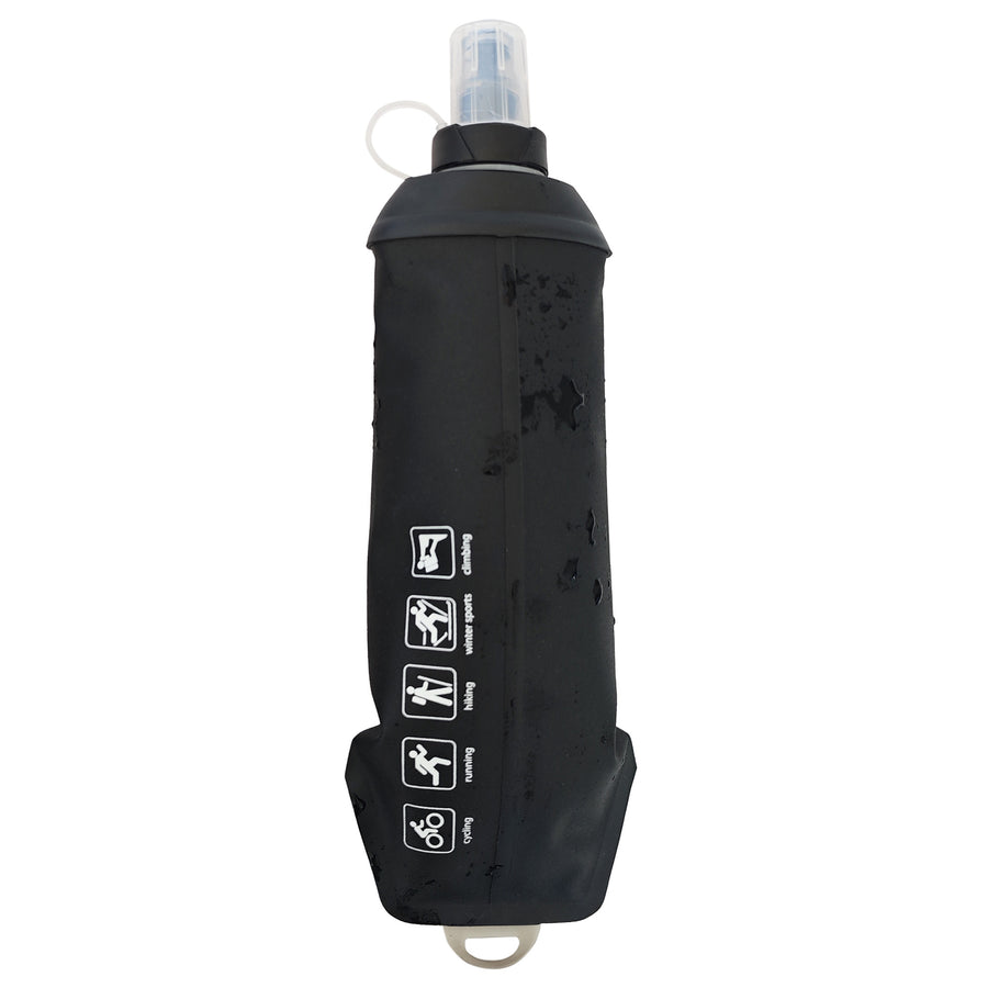 150ml 250ml 500ml Black Recycable, food-graded, safety collapsible soft flask Collapsible Water Bottle Foldable Water Bottle Soft Flask 500ml for Running, Cycling, Camping, Hiking