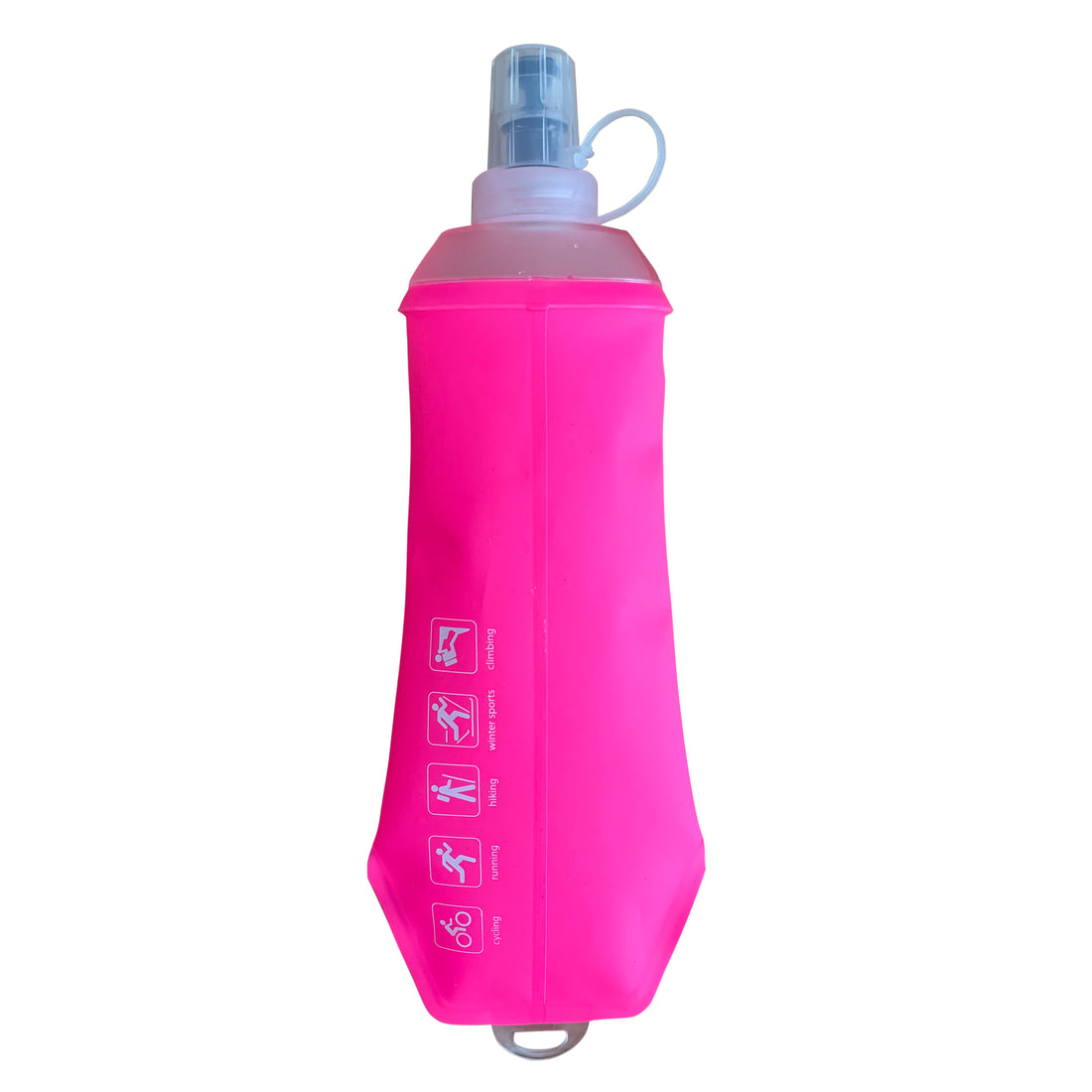 500ML Pink Soft TPU Flask Running Water Bottle Water Flask Hydration Flasks for Hiking Camping Running Travelling