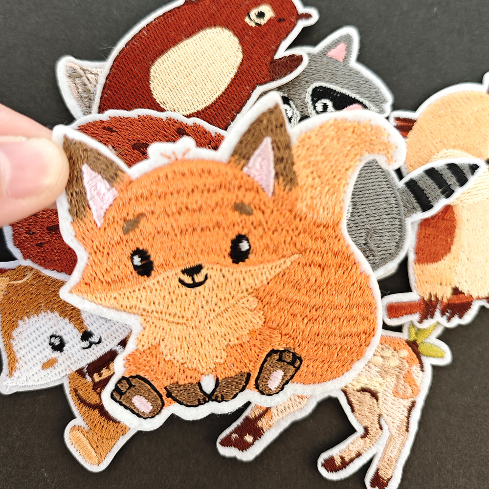 8Pcs Fox Patches Embroidered Iron on Vivid hedgehog Bright Color Animal Patch for Clothes, Iron-on Patches / Sew-on Appliques Patches for Clothing, Jackets, Backpacks, Caps, Jeans