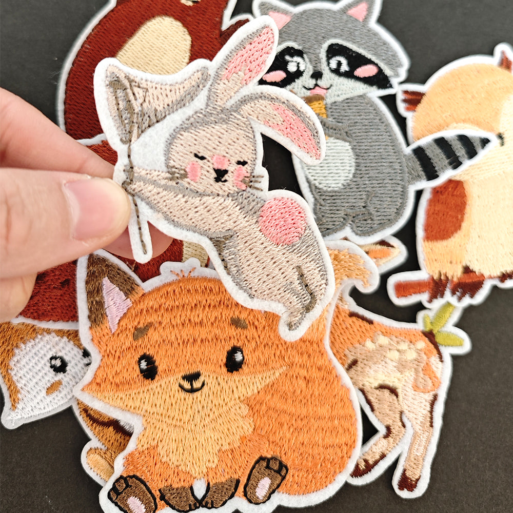 8Pcs Fox Patches Embroidered Iron on Vivid hedgehog Bright Color Animal Patch for Clothes, Iron-on Patches / Sew-on Appliques Patches for Clothing, Jackets, Backpacks, Caps, Jeans