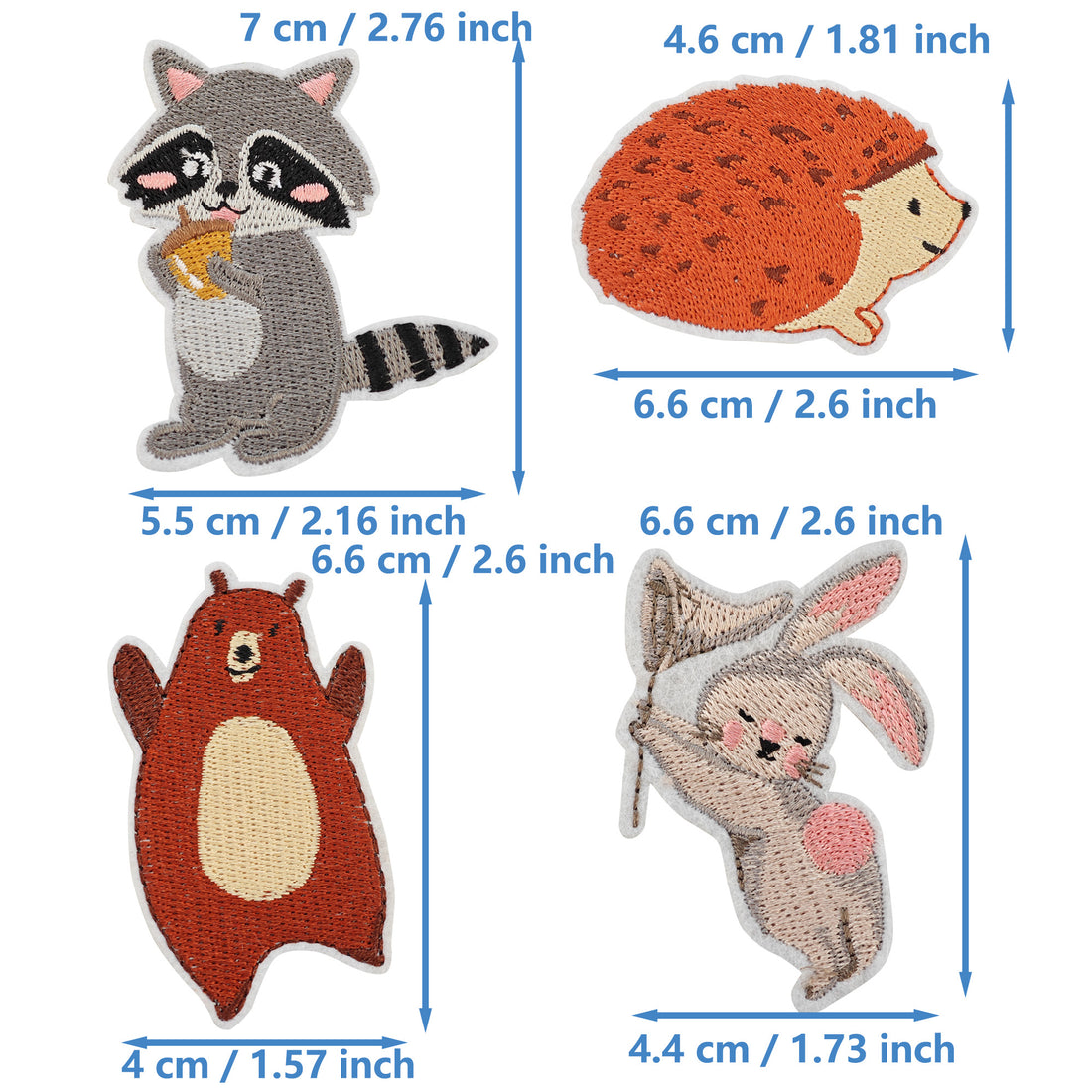 8Pcs Fox Patches Embroidered Iron on Vivid hedgehog Bright Color Animal Patch for Clothes, Iron-on Patches / Sew-on Appliques Patches for Clothing, Jackets, Backpacks, Caps, Jeans