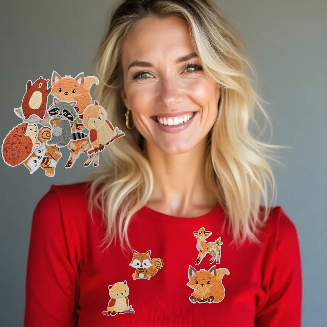 8Pcs Fox Patches Embroidered Iron on Vivid hedgehog Bright Color Animal Patch for Clothes, Iron-on Patches / Sew-on Appliques Patches for Clothing, Jackets, Backpacks, Caps, Jeans