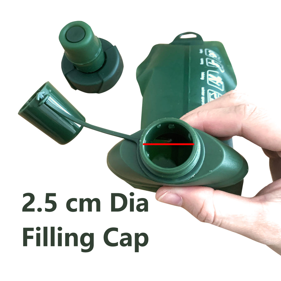 150ML Army Green Recycable, food-graded, safety collapsible soft flask hydration bottle FDA approved leakproof soft flask for running, hiking, camping, travelling etc