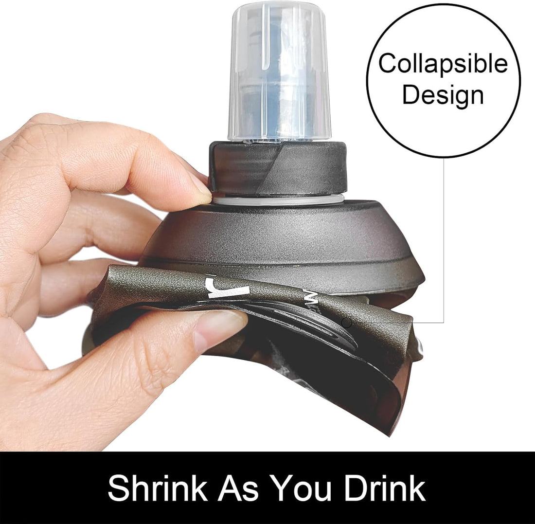 150ml 250ml 500ml Gray Recycable, food-graded, safety collapsible soft flask Collapsible Water Bottle Foldable Water Bottle Soft Flask 500ml for Running, Cycling, Camping, Hiking