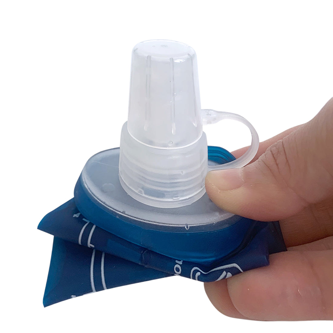 J. Carp 500ml Ocean Blue Recycable, food-graded, safety collapsible soft flask hydration bottle FDA approved leakproof flask for camping, running, hiking etc