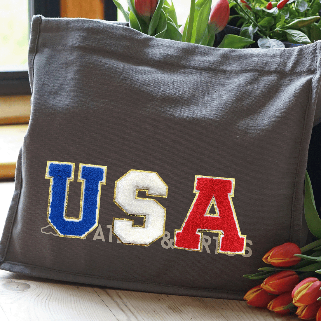 9PCS Different Color USA Chenille Patches, Colorful USA Chenille Patches, Bright Vivid Colors, Sew on/Iron on Glitter Patch Applique for Clothes, Dress, Hat, Jeans, DIY Accessories