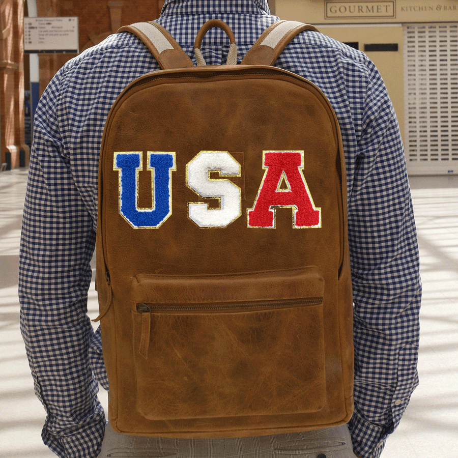 9PCS Different Color USA Chenille Patches, Colorful USA Chenille Patches, Bright Vivid Colors, Sew on/Iron on Glitter Patch Applique for Clothes, Dress, Hat, Jeans, DIY Accessories