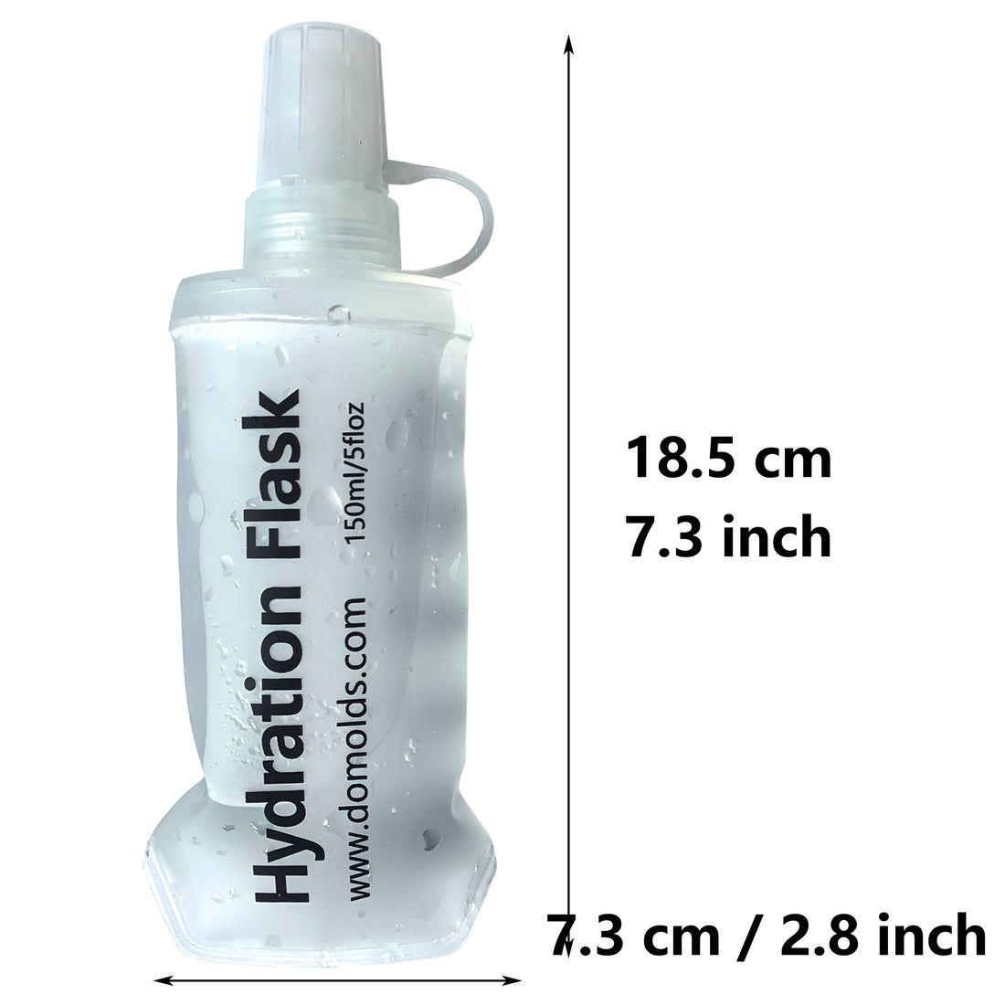 150ml 250ml 500ml White Recycable, food-graded, safety collapsible soft flask hydration bottle FDA approved leakproof flask for camping, running, hiking etc