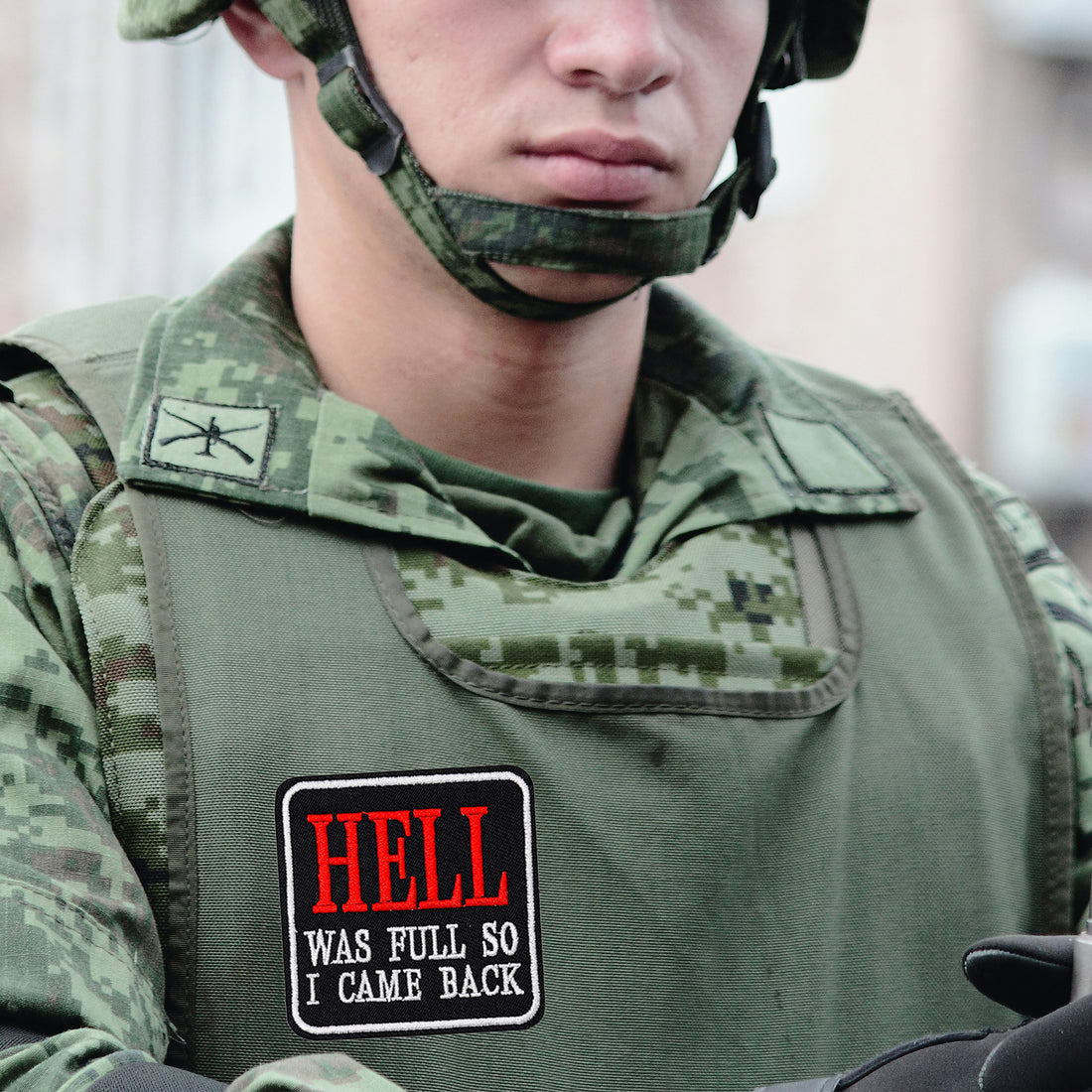 Hell was Full so I came Back Hook and Loop Embroidered Patch