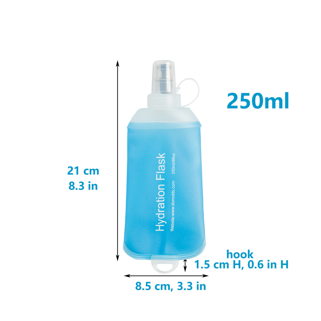 250ml soft water bottle hydration flask pink and blue gradient soft flask TPU material collapsible water bottle for running hiking camping travelling etc