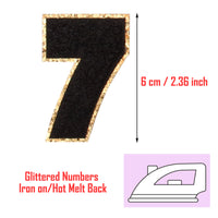 20PCS Black Iron-on Chenille Number Patches for Clothing, Jackets, Backpacks - Numbers 0 to 9 Applique Iron on Repair Patches