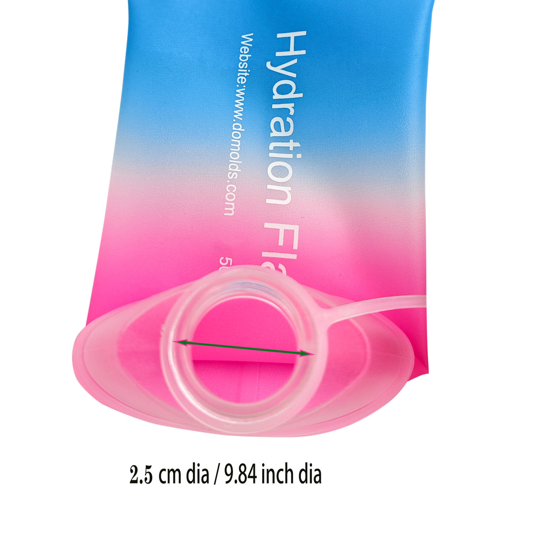 500ml Pink Blue Gradient Recycable, food-graded, safety collapsible soft flask hydration bottle FDA approved leakproof flask for camping, running, hiking etc